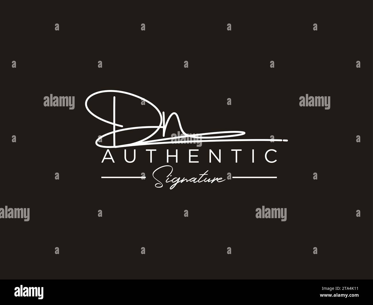 DN Signature Logo Template Vector. Stock Vector