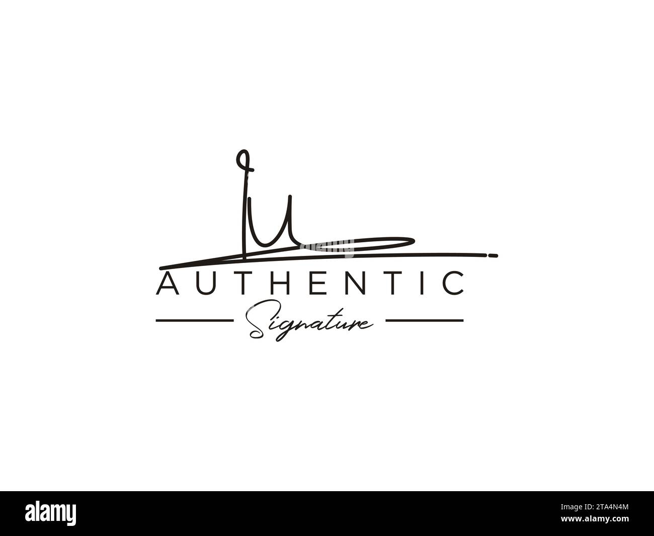 IU Signature Logo Template Vector. Stock Vector