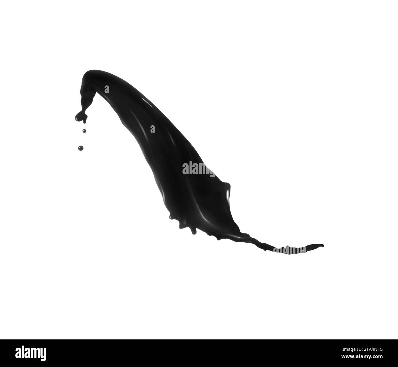 Splash of glossy black liquid on white background Stock Photo - Alamy