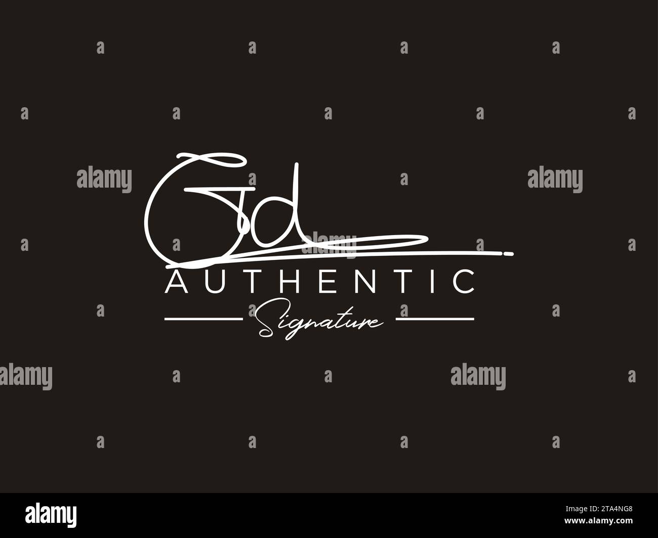 GD Signature Logo Template Vector. Stock Vector
