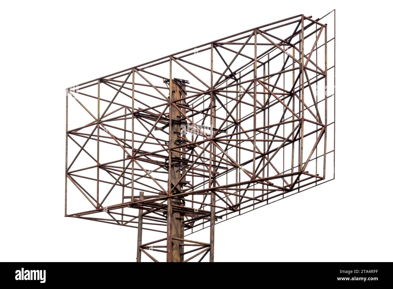 Billboard pole structure isolated over white background Stock Photo - Alamy