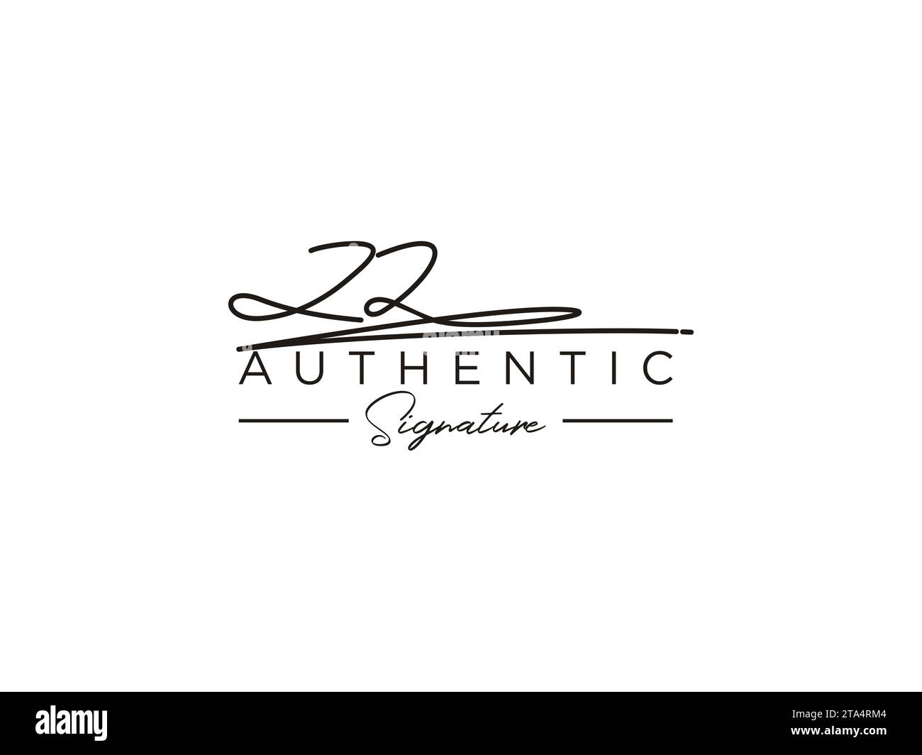 ZZ Signature Logo Template Vector. Stock Vector