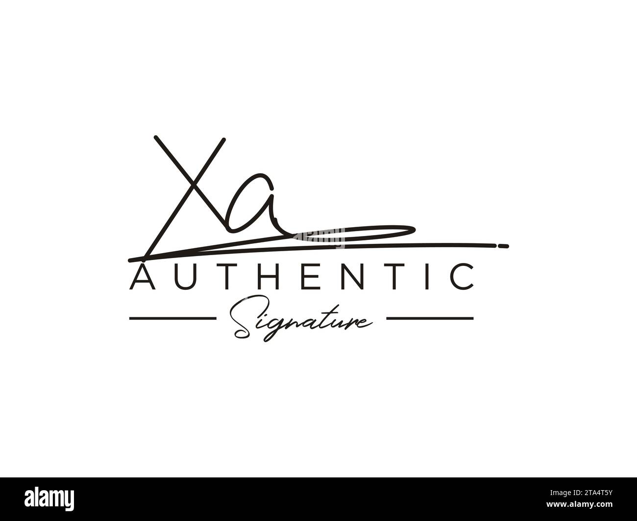 XA Signature Logo Template Vector. Stock Vector