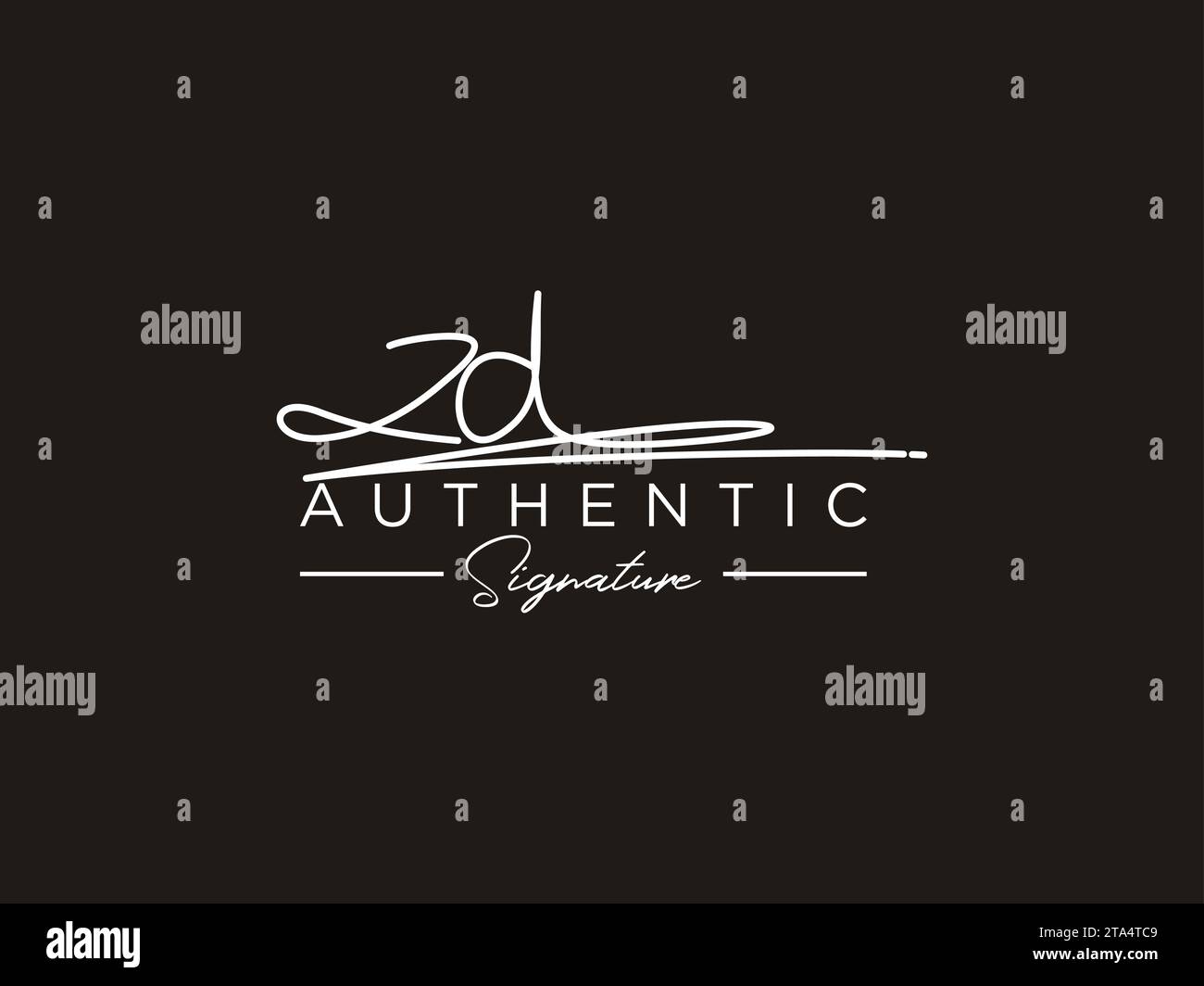 ZD Signature Logo Template Vector. Stock Vector