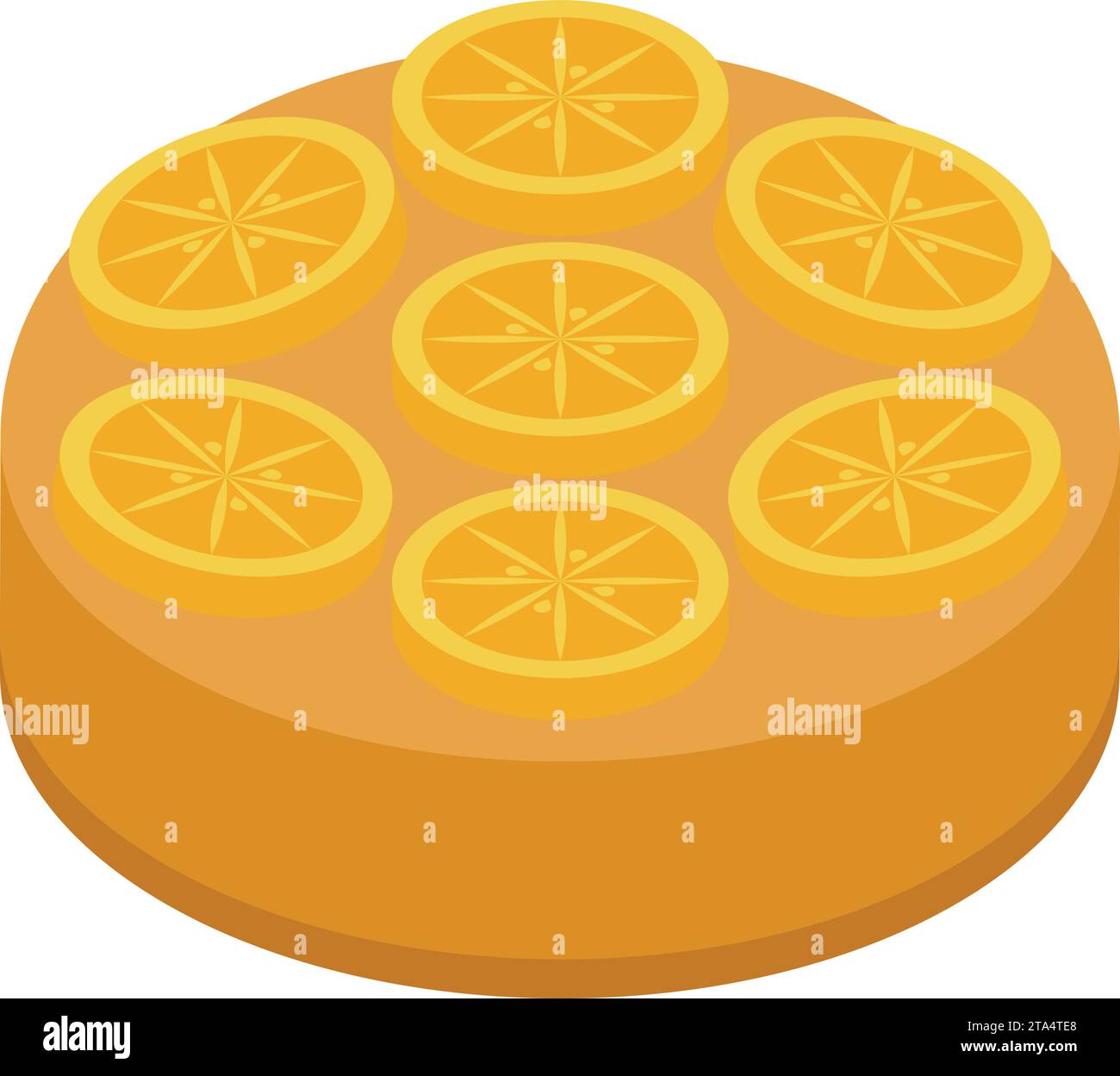 Orange fruit cake icon isometric vector. Crust dessert pastry. Sugary
