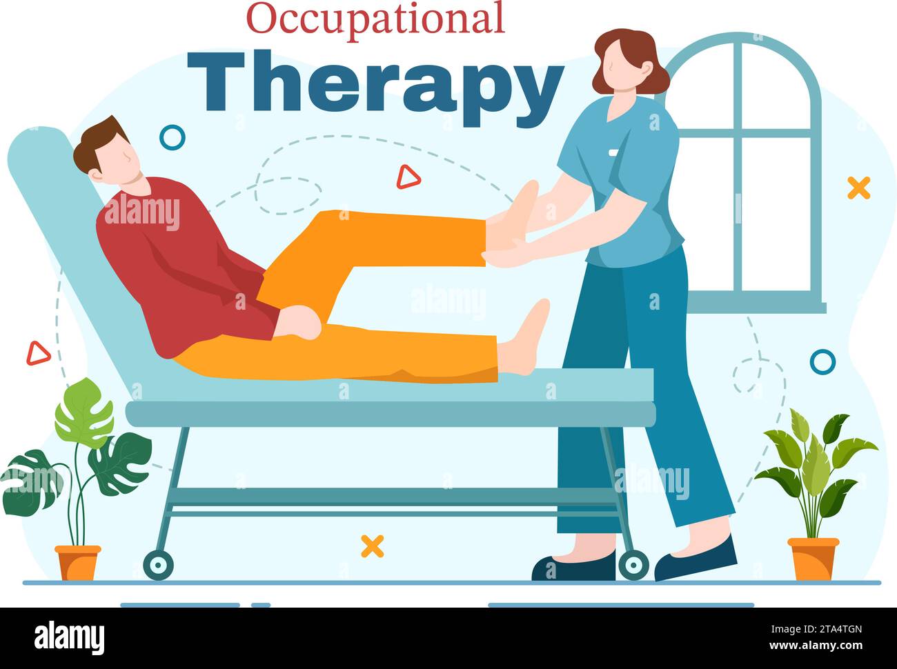 Occupational Therapy Vector Illustration with Treatment Session on ...
