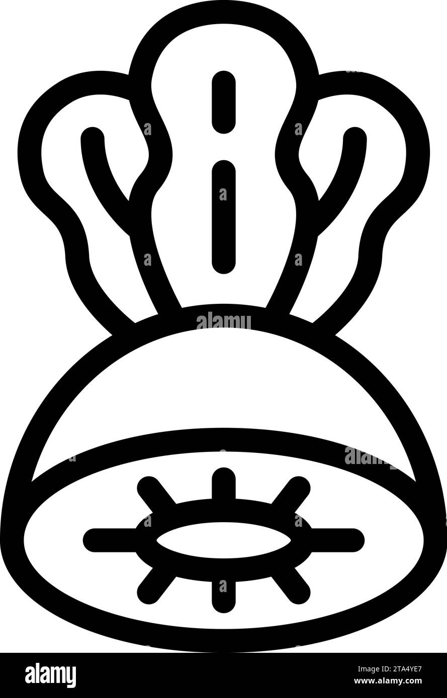 Half radish icon outline vector. Salad dietary nutrition. Homegrown