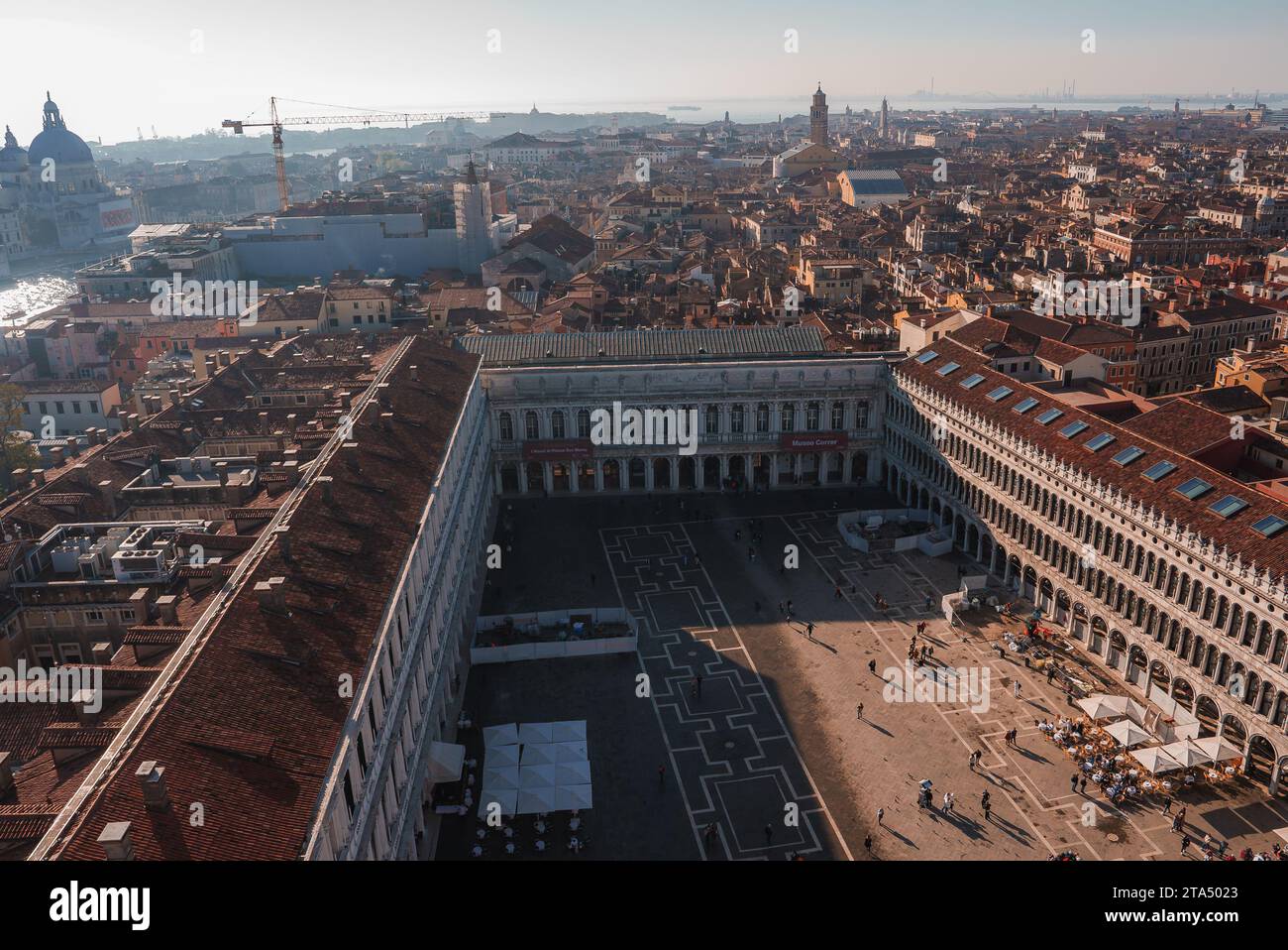 Venice cityscape with Gothic, Renaissance, and Baroque architecture, red-tiled roofs Stock Photo