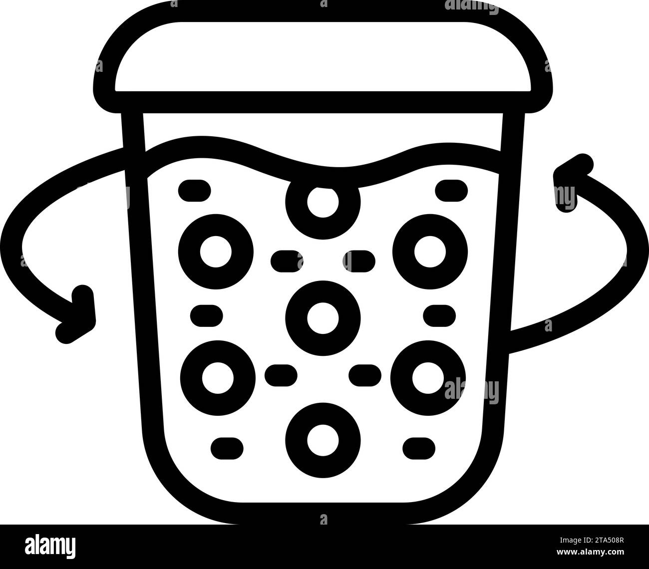 Mixing bubble tea icon outline vector. Concoction milky coffee tea. Refreshment balls smoothie Stock Vector