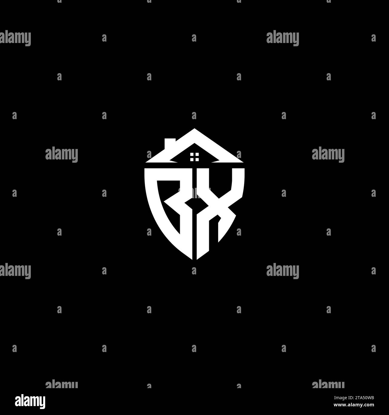 BX initials premium shield logo monogram with home designs modern templates Stock Vector
