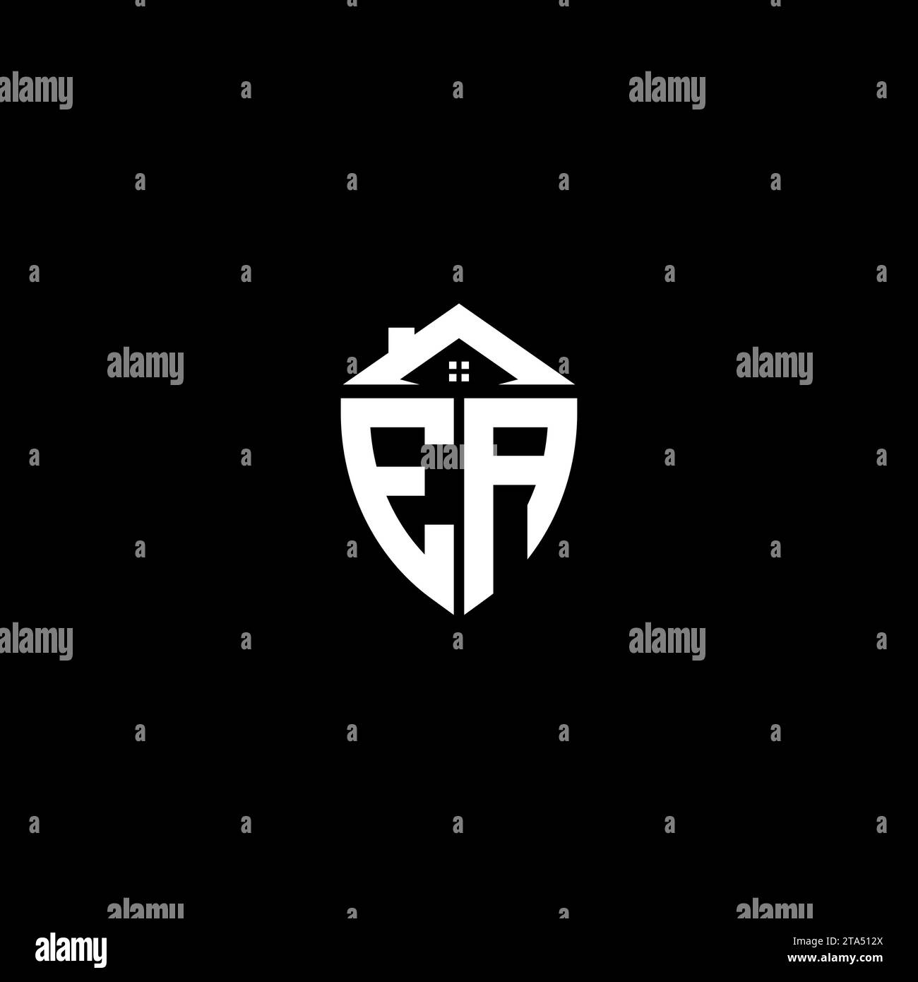 EA initials premium shield logo monogram with home designs modern templates Stock Vector