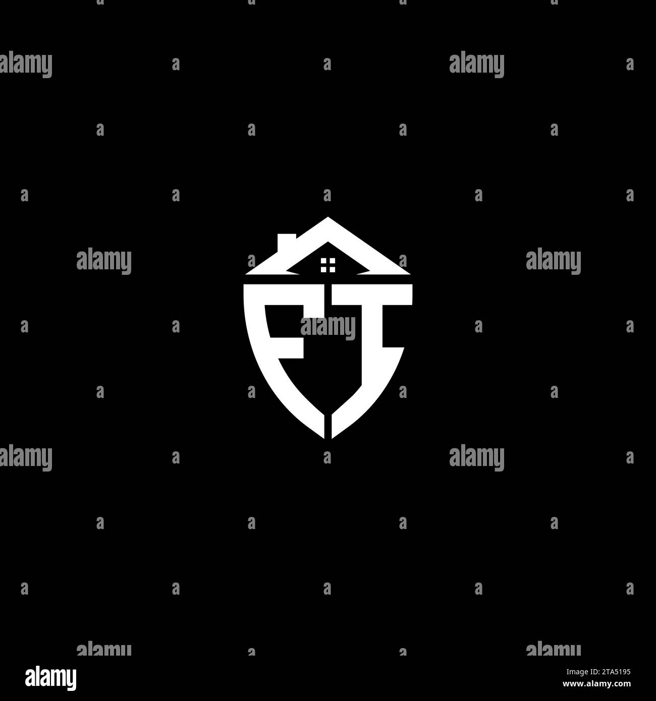 FI initials premium shield logo monogram with home designs modern templates Stock Vector