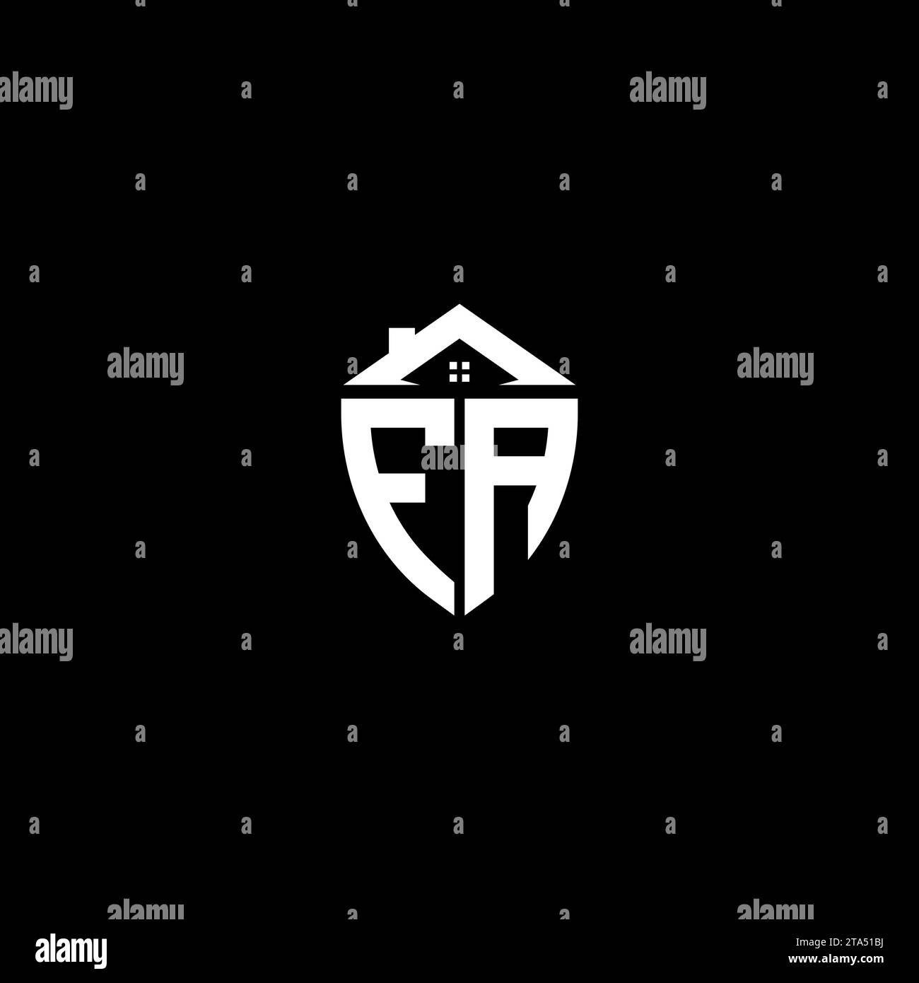 FA initials premium shield logo monogram with home designs modern templates Stock Vector