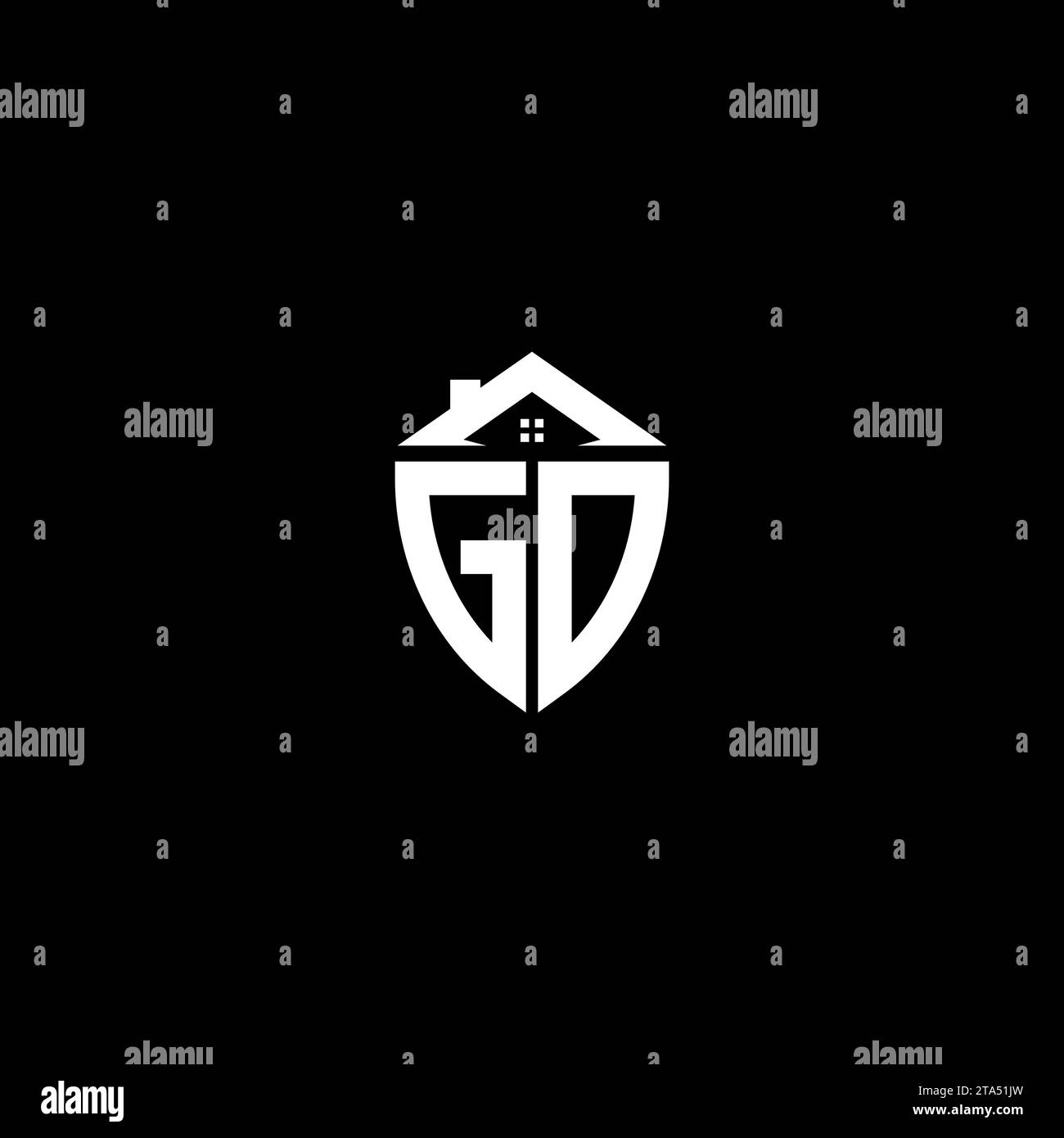 GD initials premium shield logo monogram with home designs modern templates Stock Vector