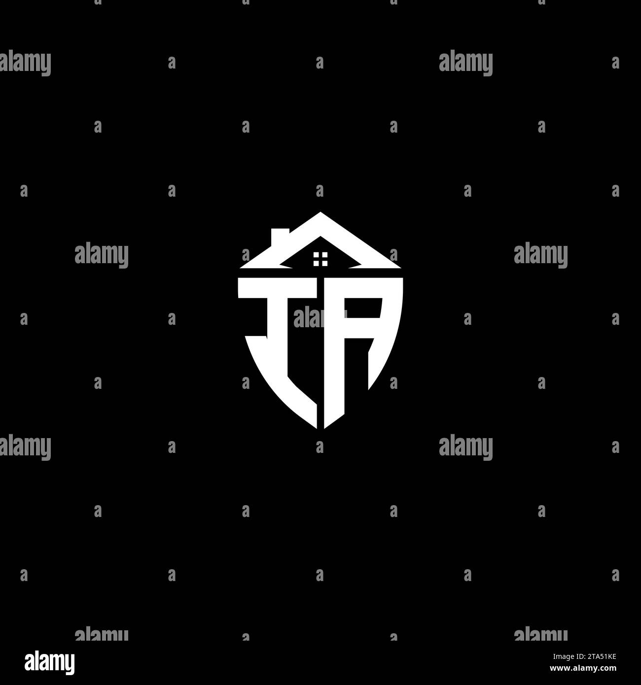 IA initials premium shield logo monogram with home designs modern templates Stock Vector