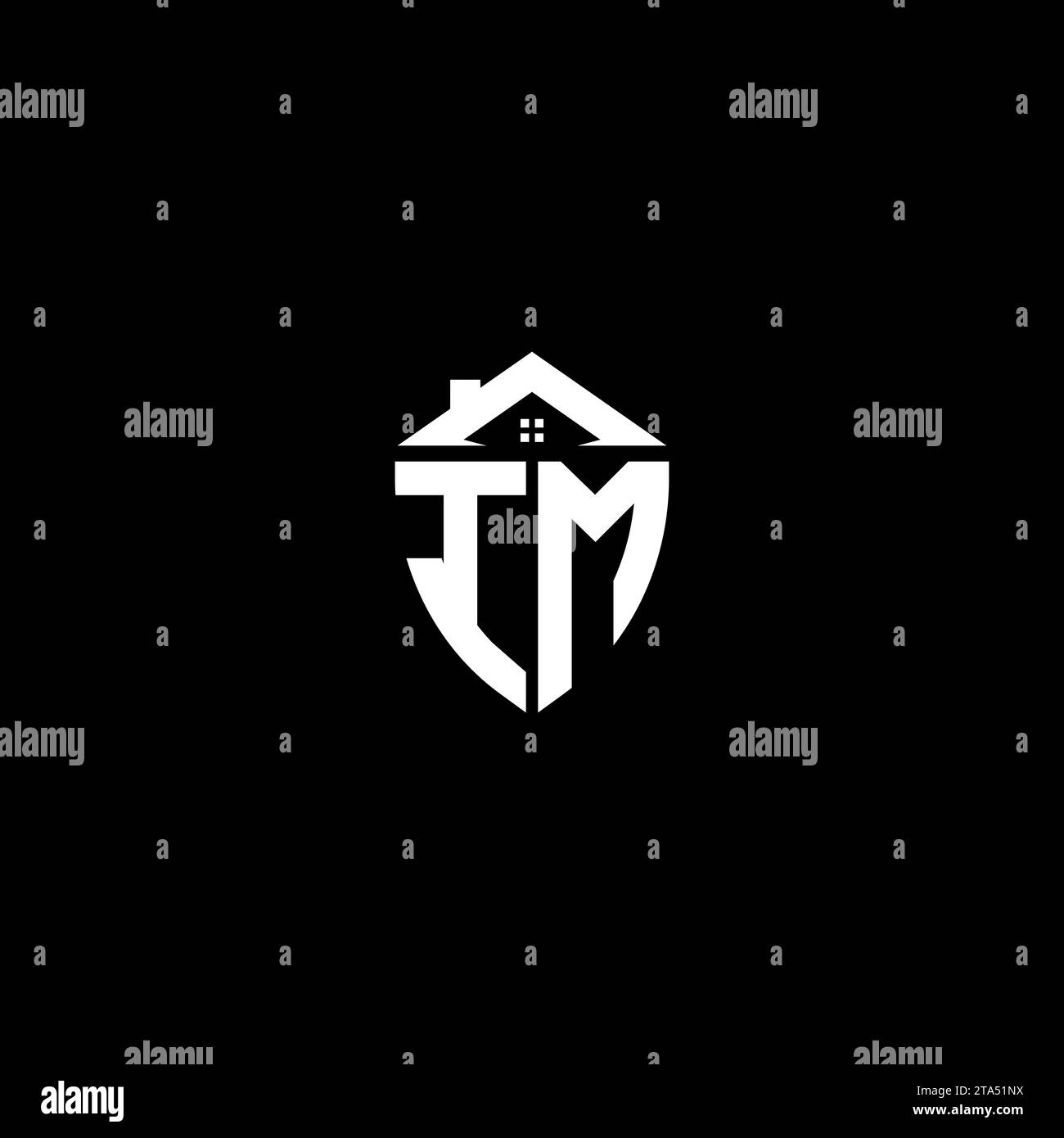 IM initials premium shield logo monogram with home designs modern templates Stock Vector