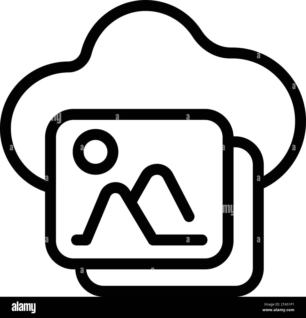 Photo camera storage icon outline vector. Cloud images memory. Saving ...