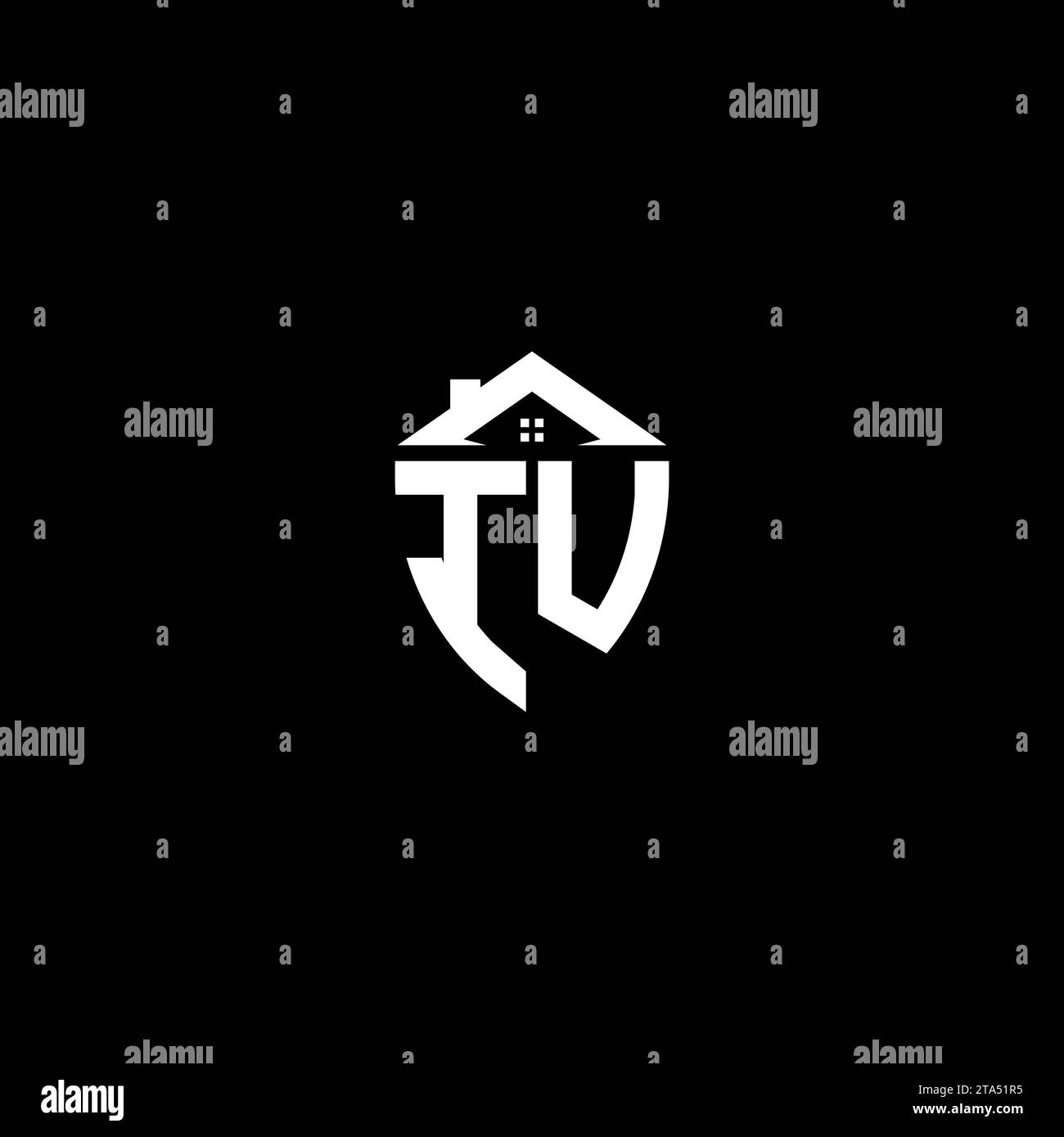 IU initials premium shield logo monogram with home designs modern templates Stock Vector