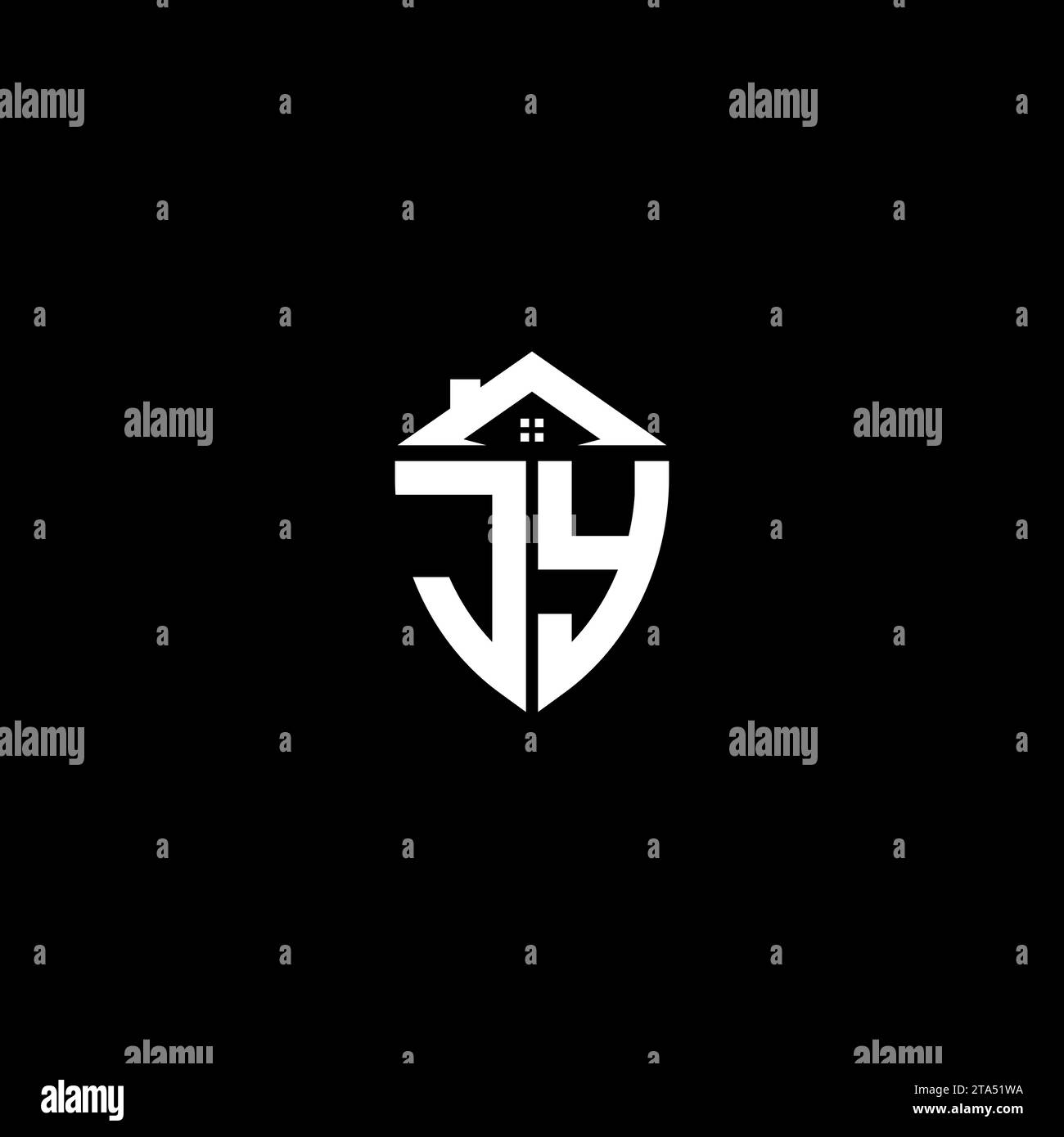 JY initials premium shield logo monogram with home designs modern templates Stock Vector