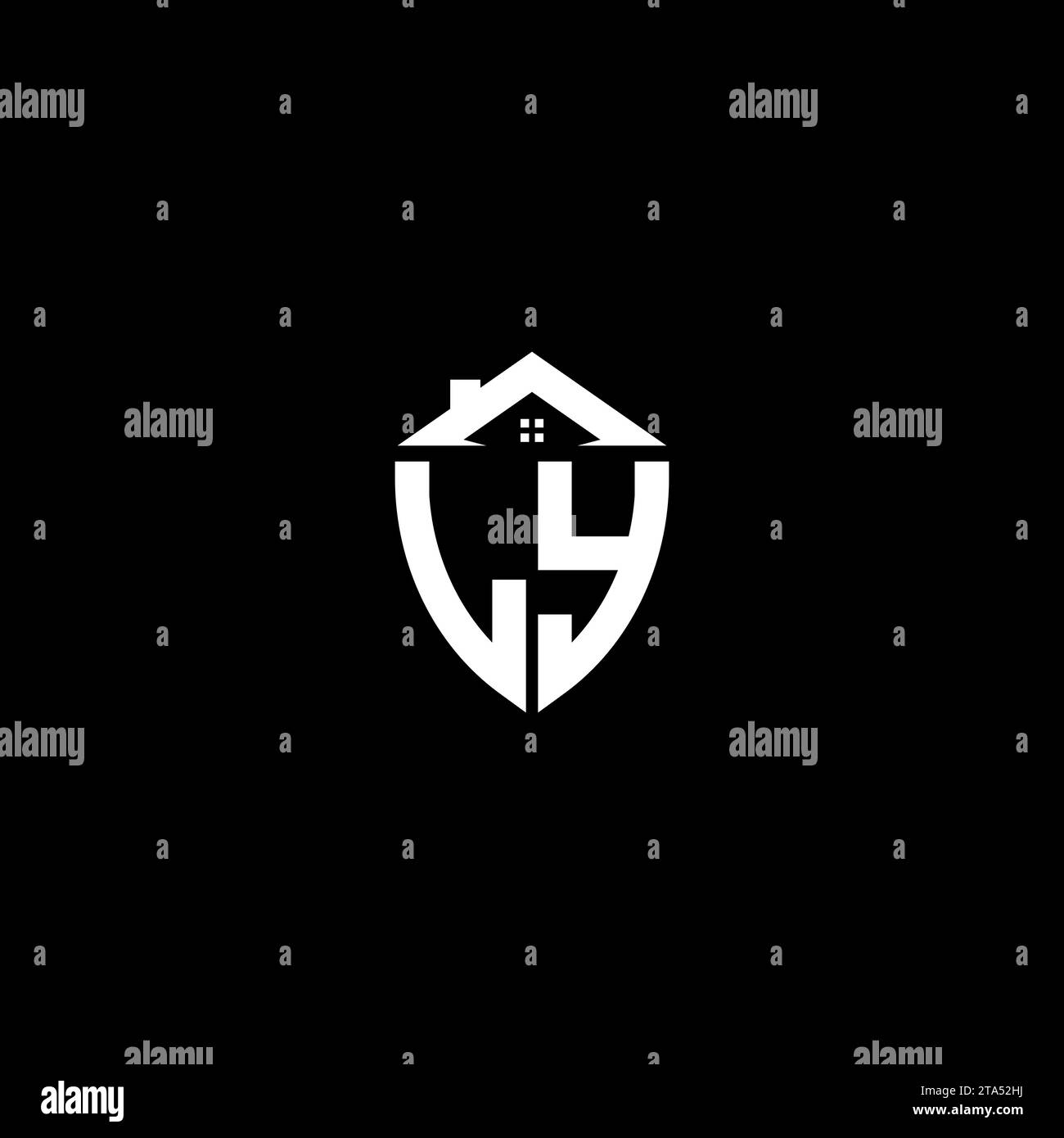 LY initials premium shield logo monogram with home designs modern templates Stock Vector