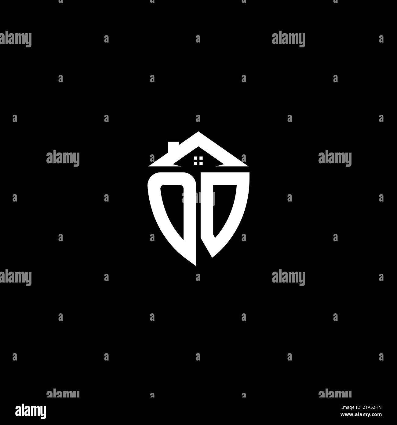 OO initials premium shield logo monogram with home designs modern templates Stock Vector
