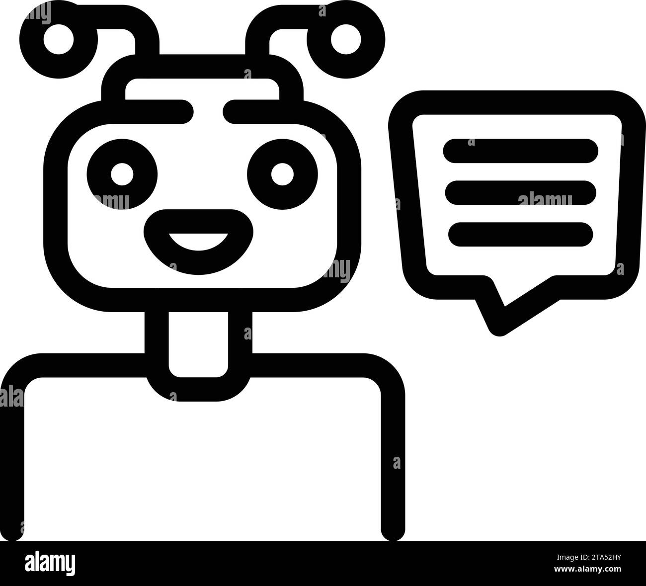 Chatbot smart assistant icon outline vector. Virtual digital agent ...