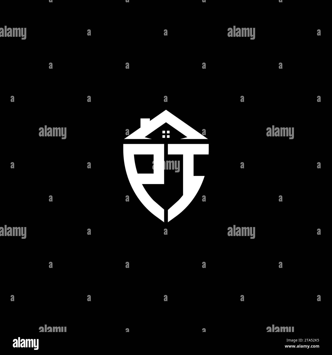 PI initials premium shield logo monogram with home designs modern templates Stock Vector