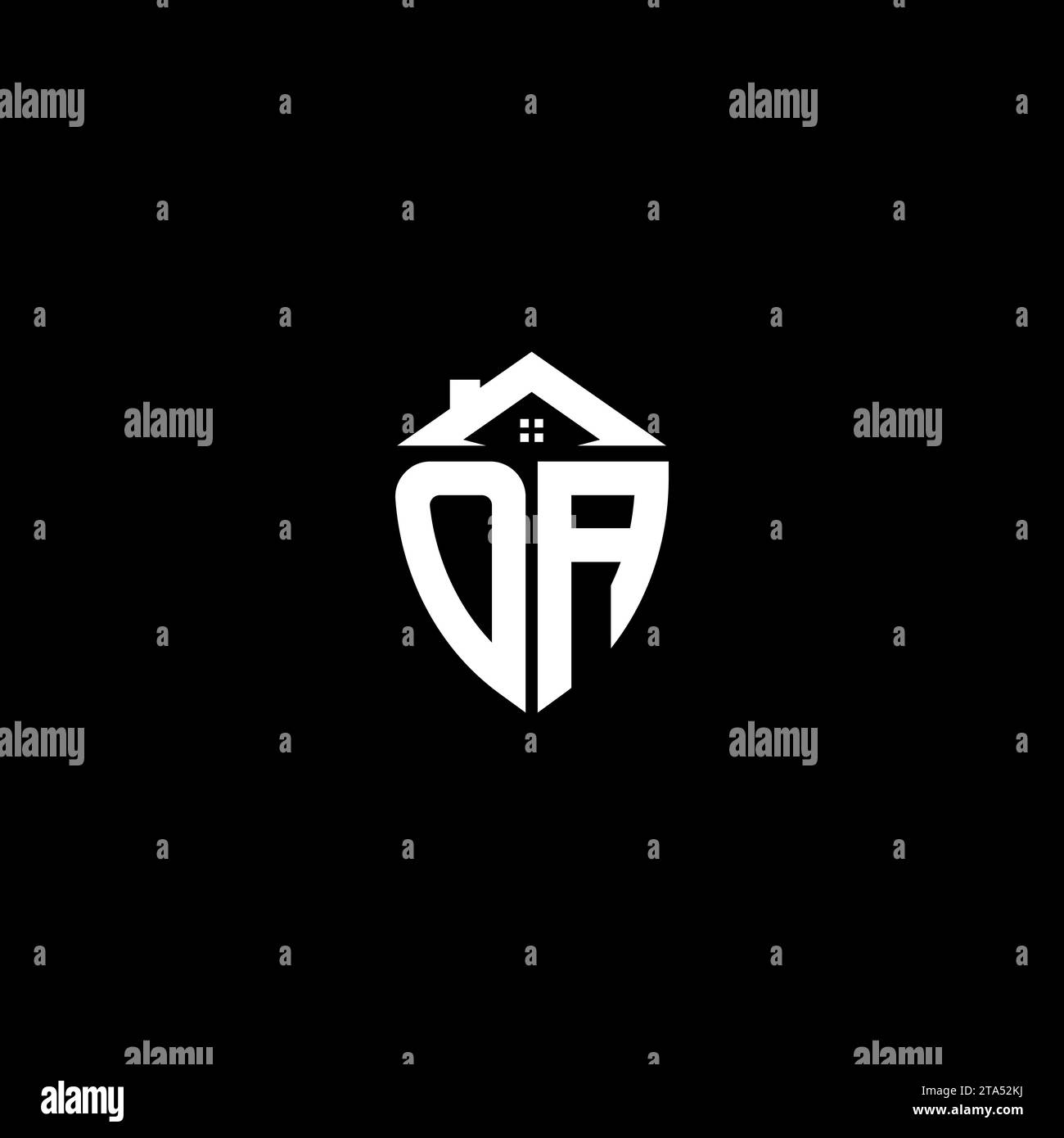 OA initials premium shield logo monogram with home designs modern templates Stock Vector