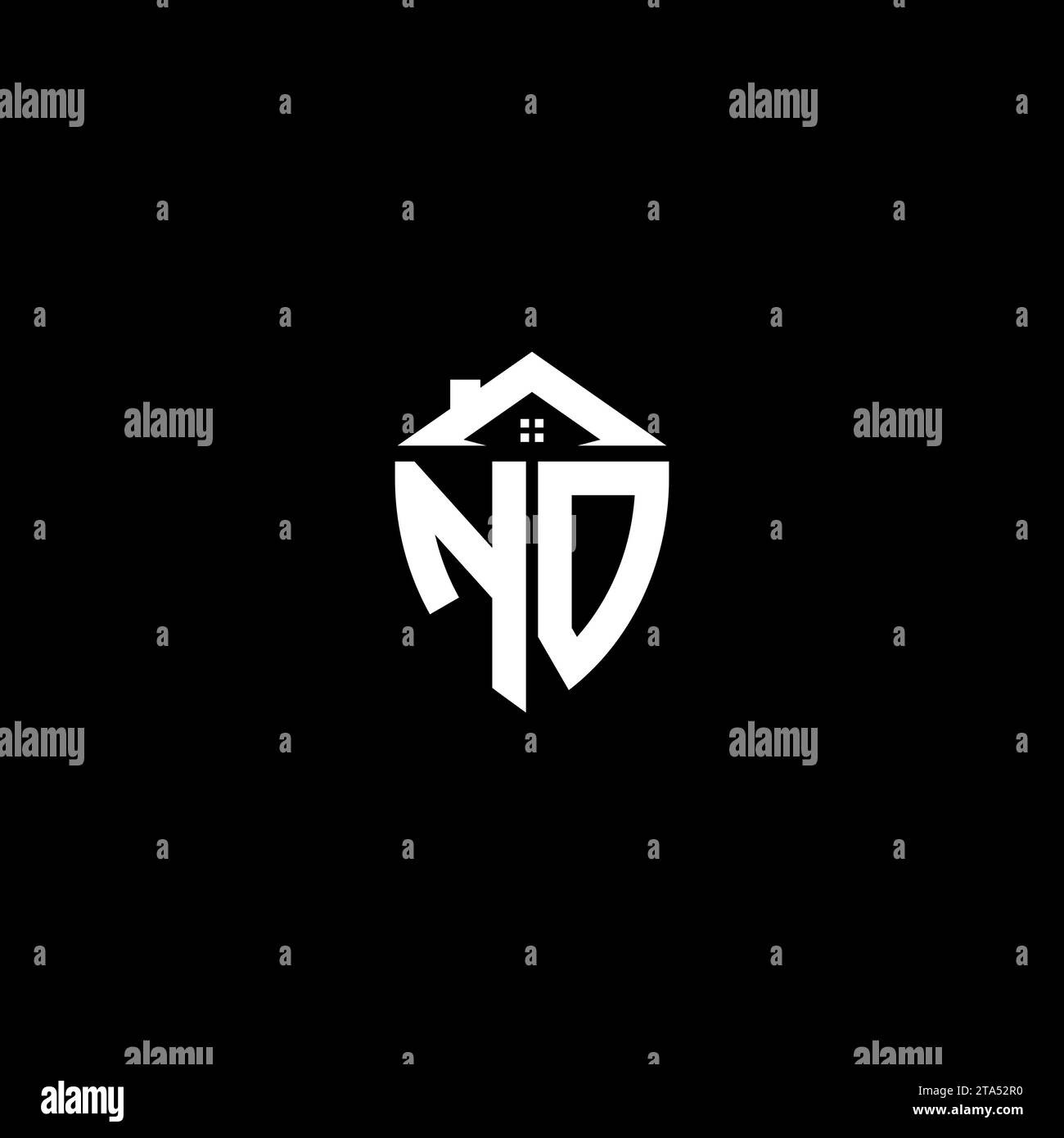 NO initials premium shield logo monogram with home designs modern templates Stock Vector