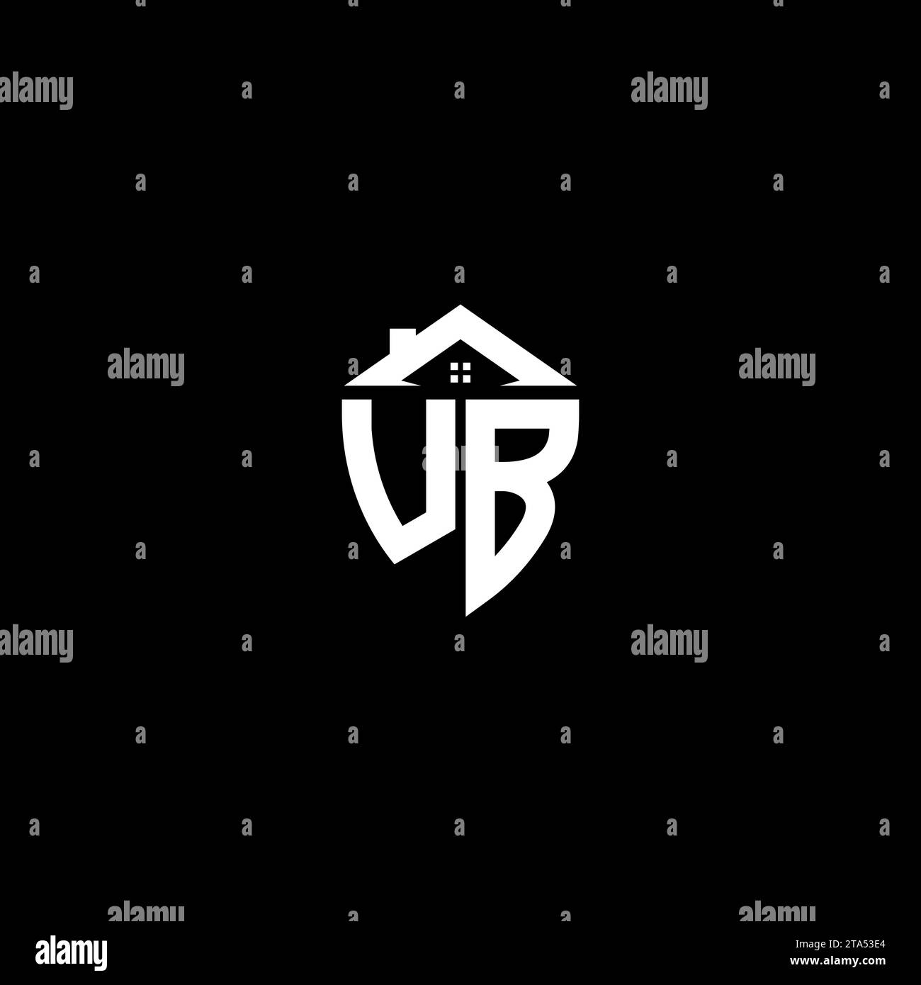UB initials premium shield logo monogram with home designs modern templates Stock Vector