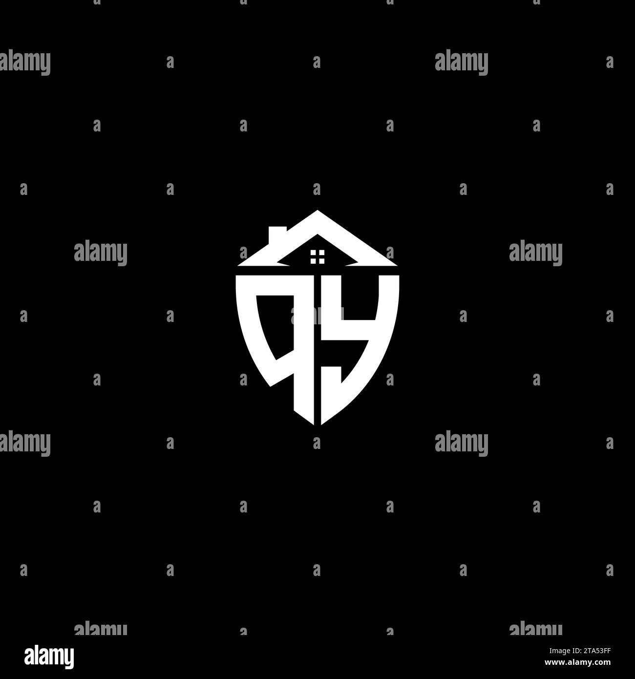 QY initials premium shield logo monogram with home designs modern templates Stock Vector