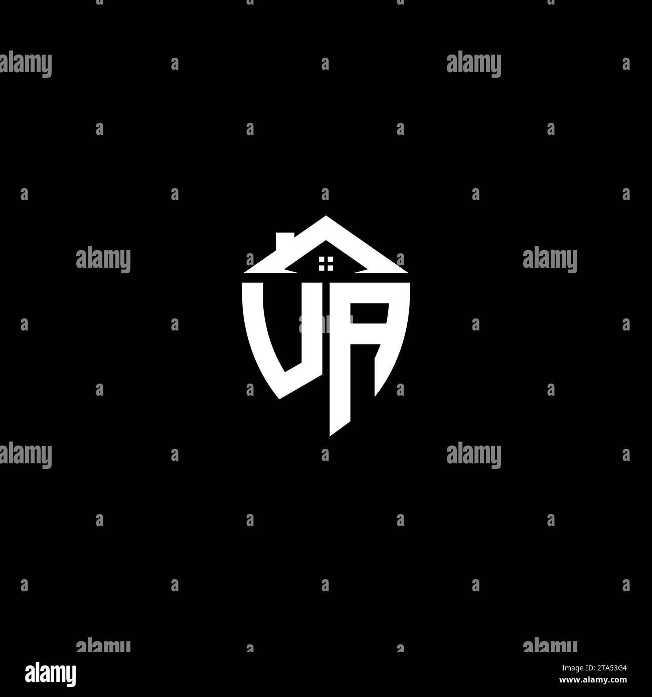 UA initials premium shield logo monogram with home designs modern templates Stock Vector