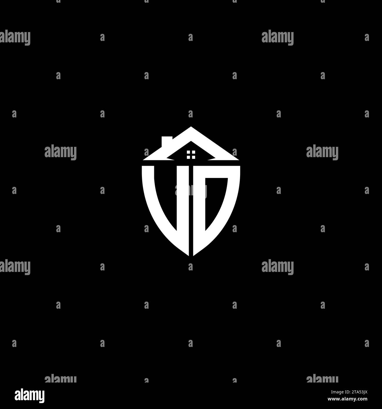 VD initials premium shield logo monogram with home designs modern templates Stock Vector