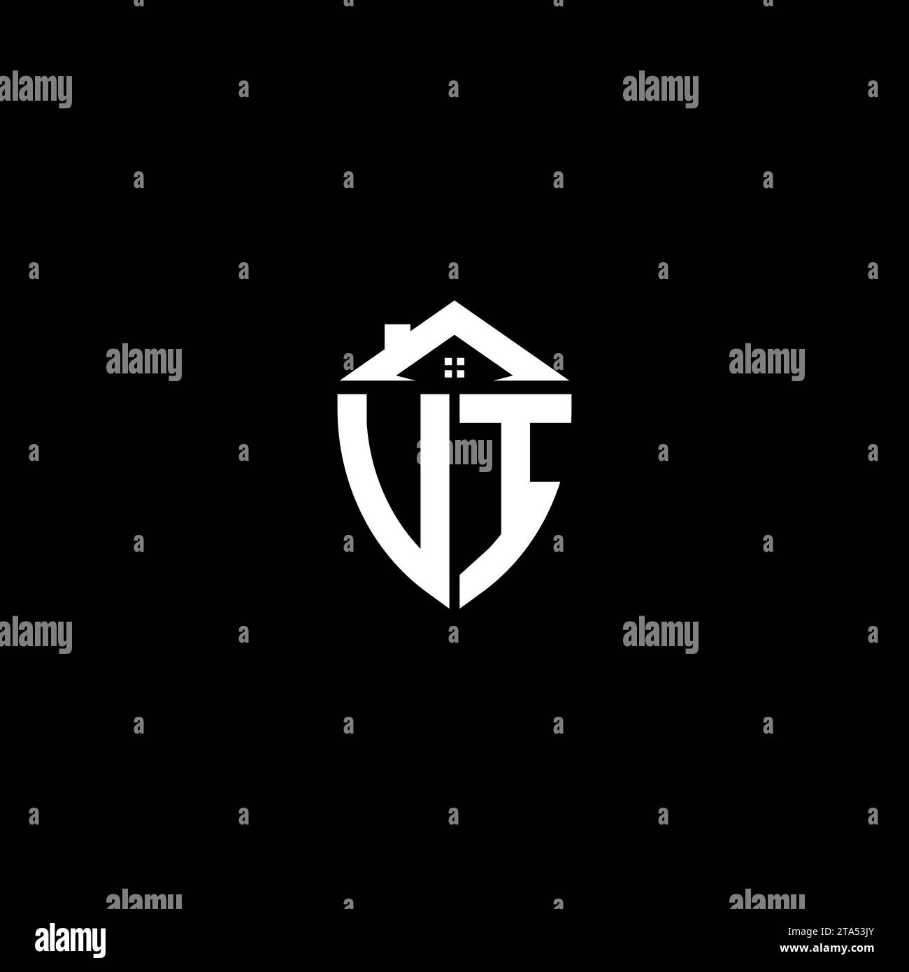 VI initials premium shield logo monogram with home designs modern templates Stock Vector