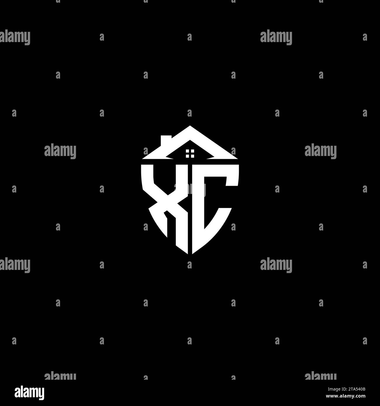 XC initials premium shield logo monogram with home designs modern templates Stock Vector