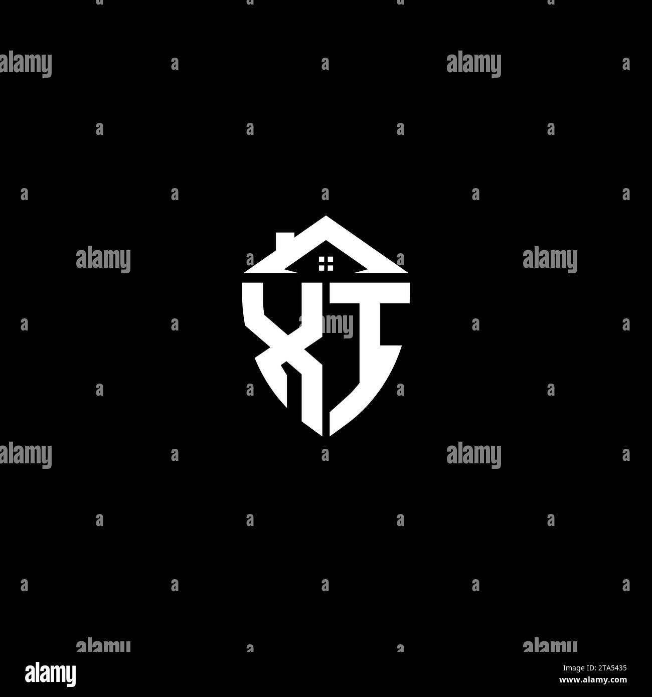 XI initials premium shield logo monogram with home designs modern templates Stock Vector
