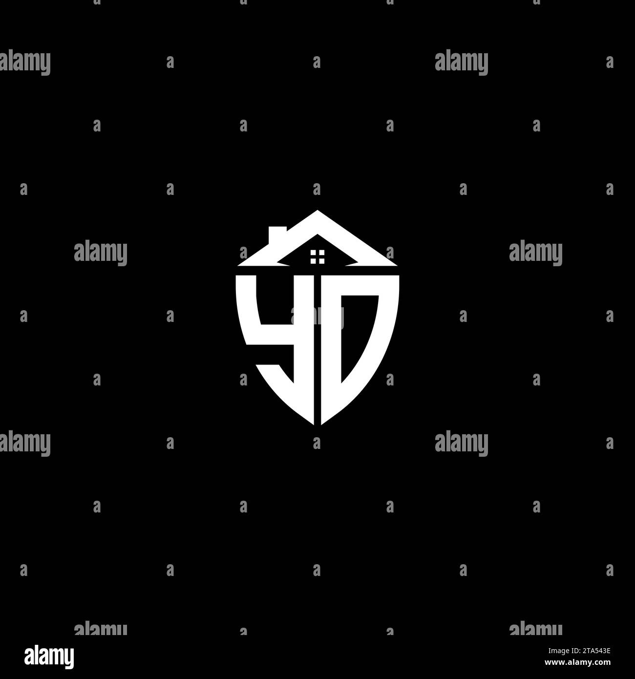 YD initials premium shield logo monogram with home designs modern templates Stock Vector