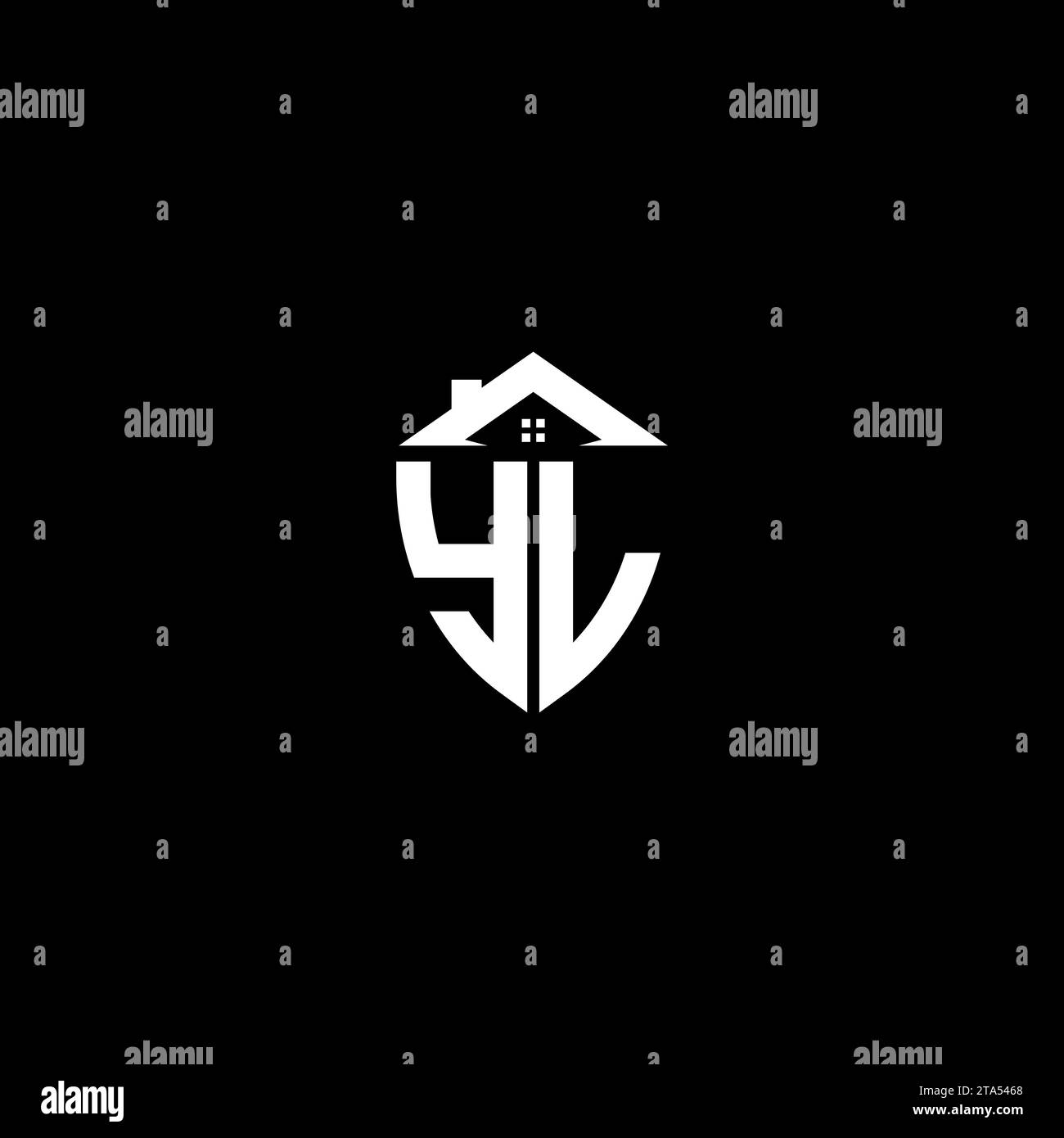 YL initials premium shield logo monogram with home designs modern templates Stock Vector