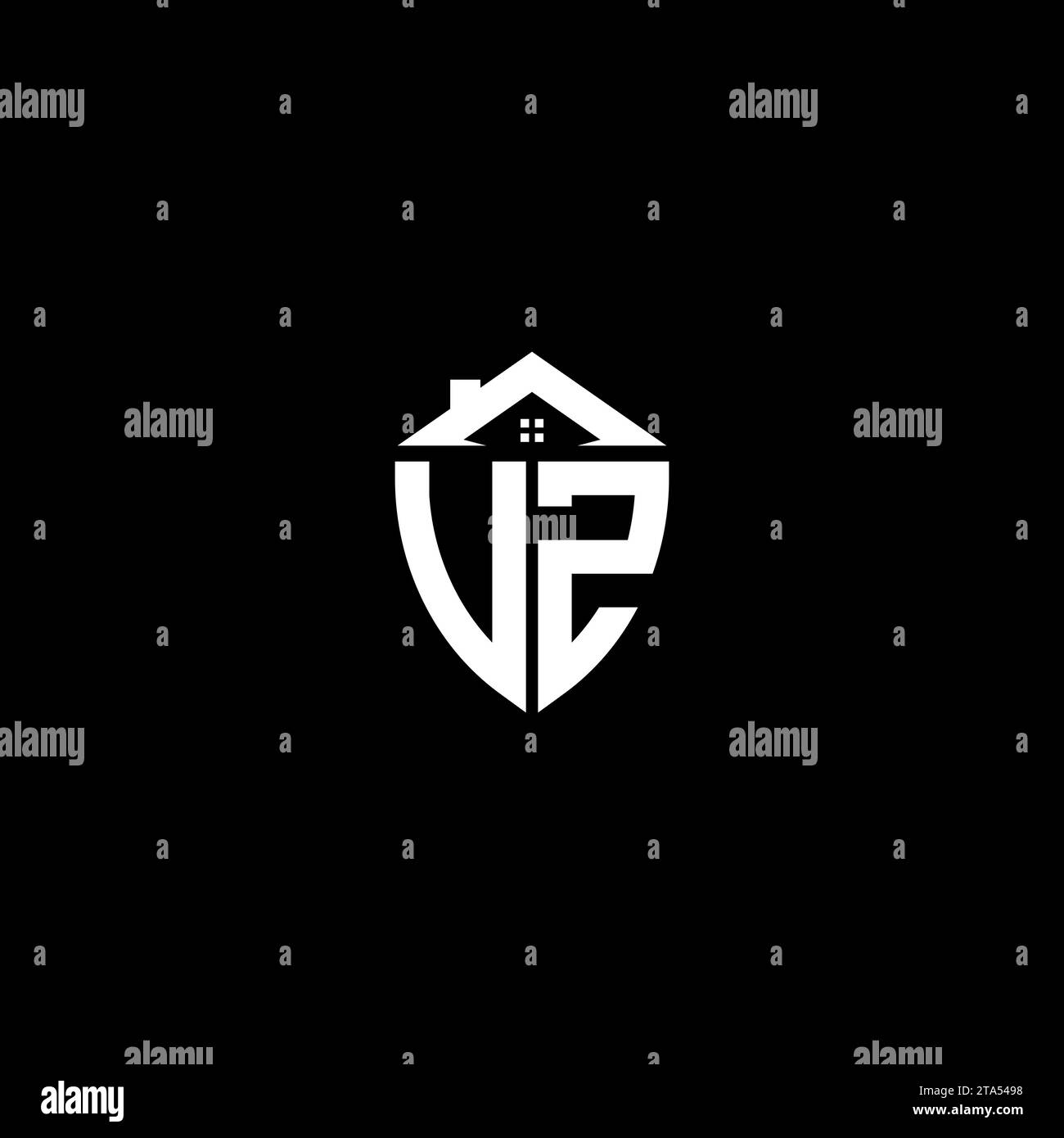 VZ initials premium shield logo monogram with home designs modern templates Stock Vector