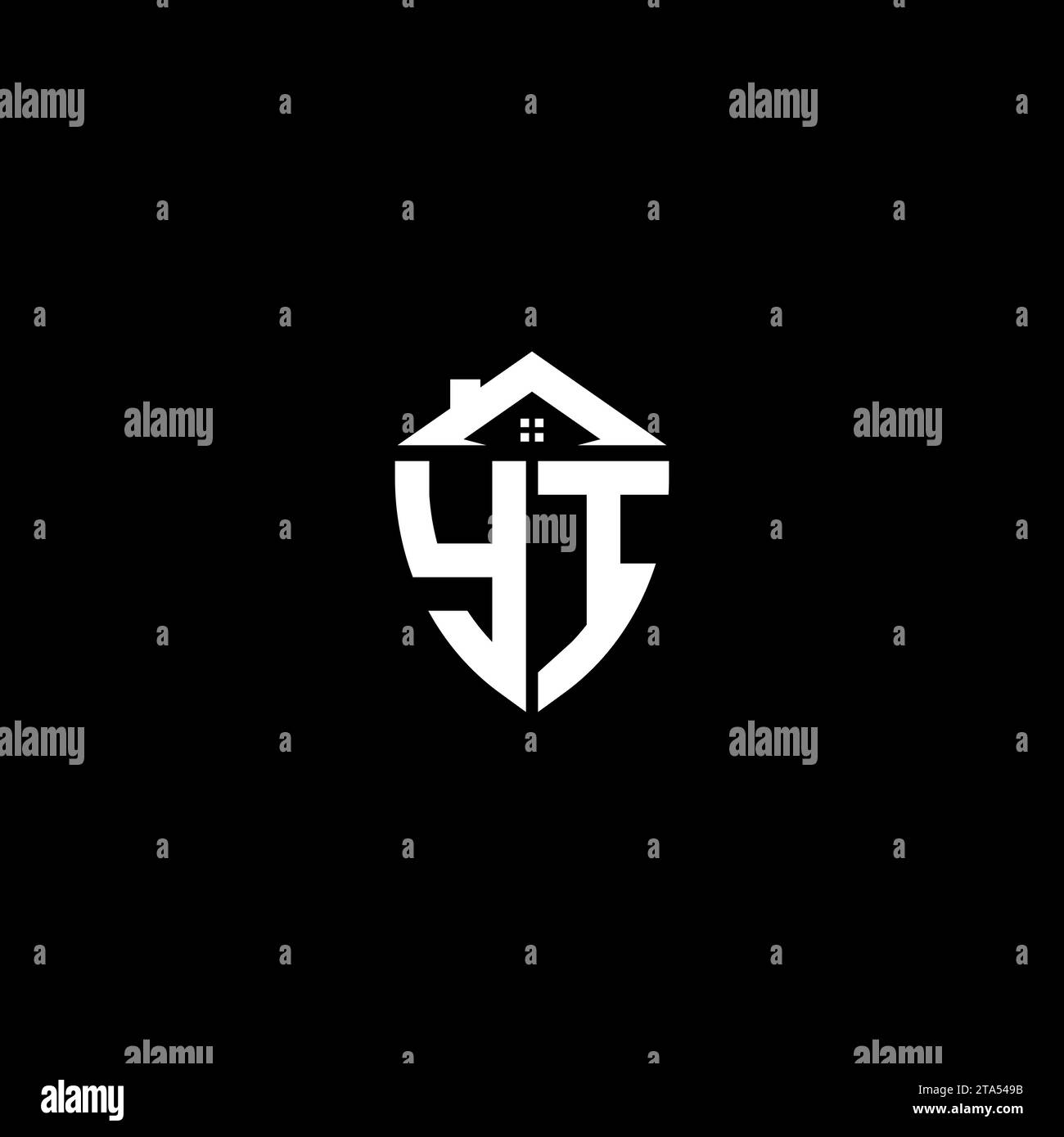 YI initials premium shield logo monogram with home designs modern templates Stock Vector