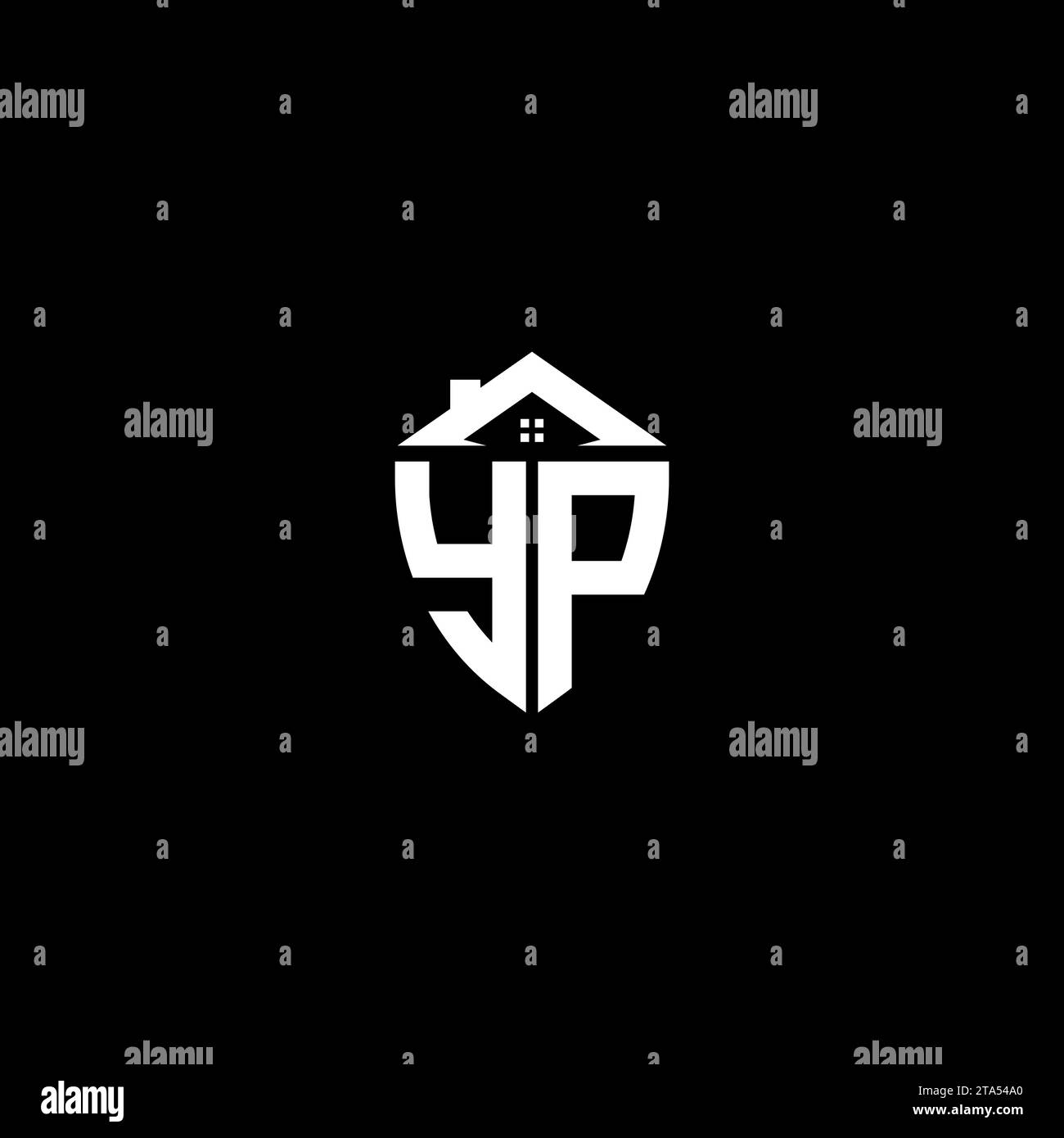 YP initials premium shield logo monogram with home designs modern templates Stock Vector