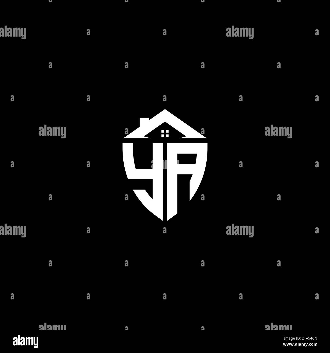 YA initials premium shield logo monogram with home designs modern templates Stock Vector