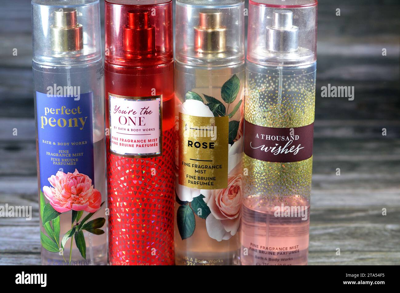 Cairo, Egypt, November 9 2023 Various perfumes, Bath and Body works