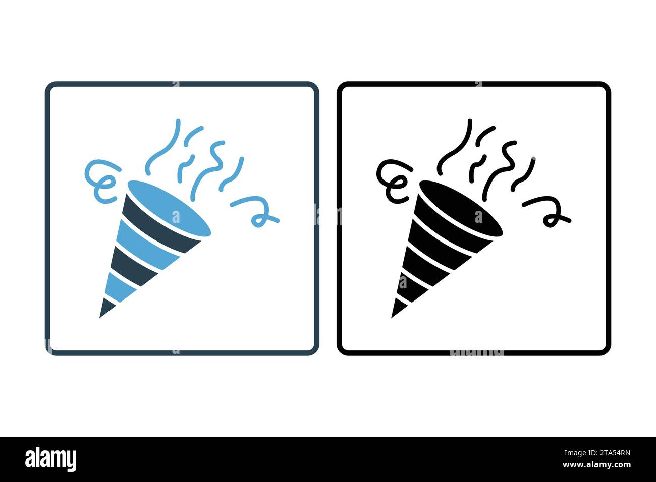 confetti icon. icon related to party. solid icon style. simple vector design editable Stock Vector