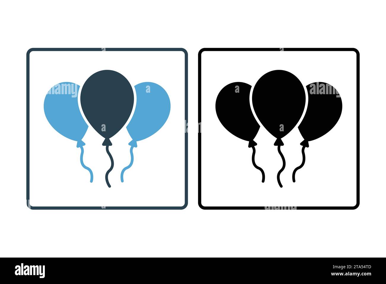 balloons icon. icon related to party. solid icon style. simple vector design editable Stock Vector