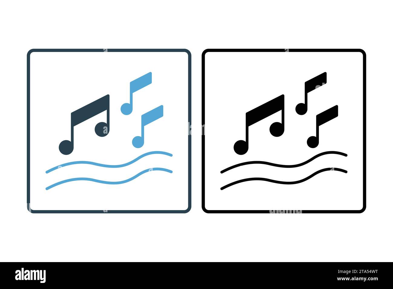 music note icon. icon related to party. solid icon style. simple vector design editable Stock Vector