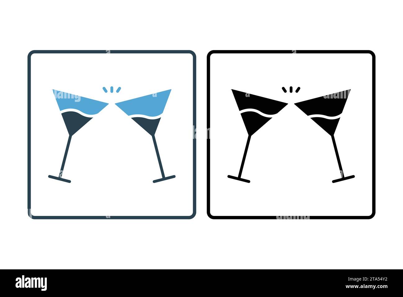 cocktail icon. icon related to party. solid icon style. simple vector design editable Stock Vector