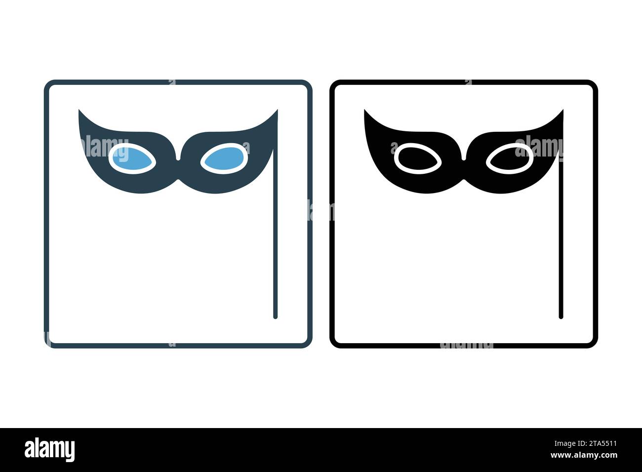 eye mask icon. icon related to party. solid icon style. simple vector design editable Stock Vector