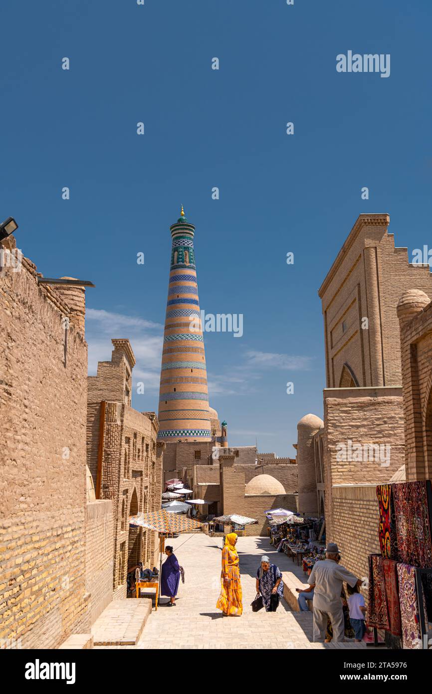 Khiva, Uzbekistan - June 29 2023: Historic architecture of Itchan Kala ...