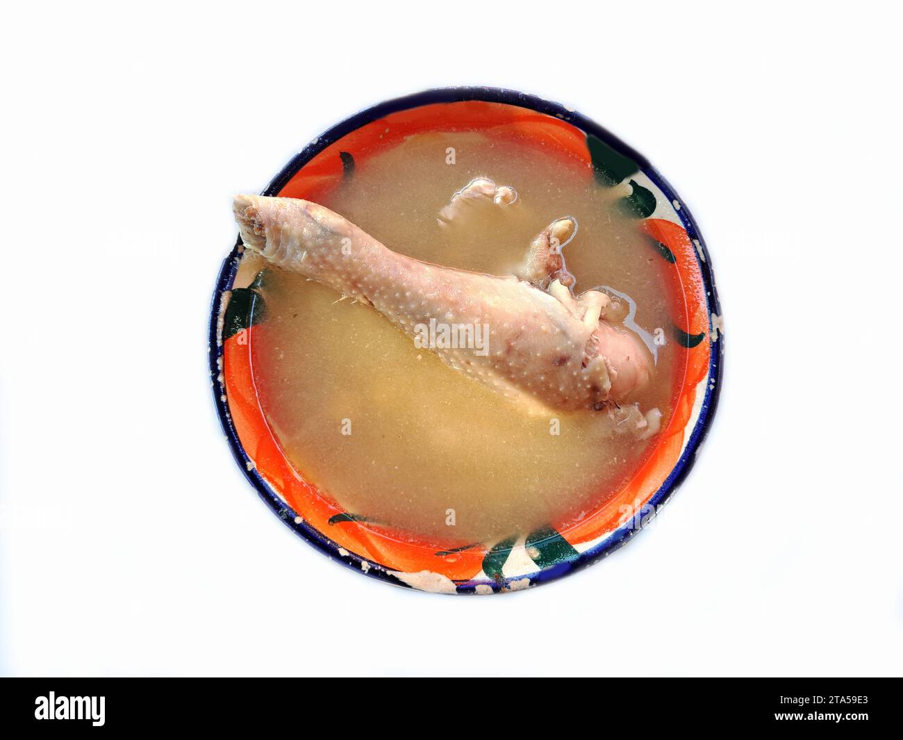 Chicken or hen broth is a soup with rice and vegetables and is used as